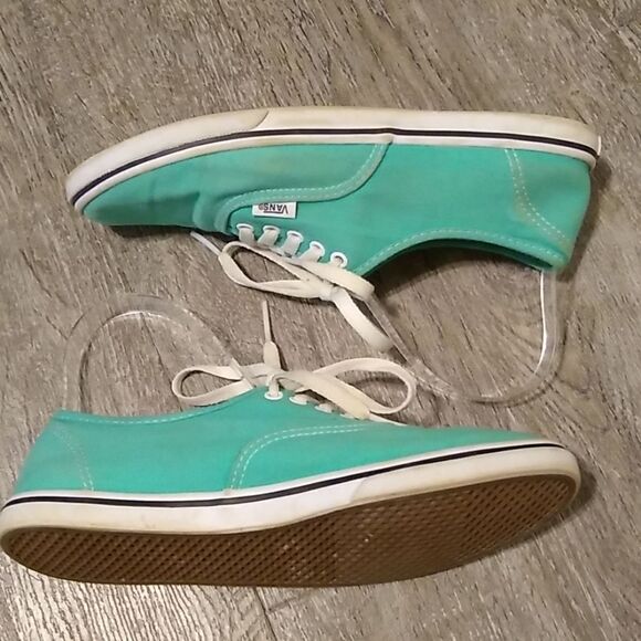 Vans Low Top Turquoise White Sneakers 7 - Picture 3 of 6